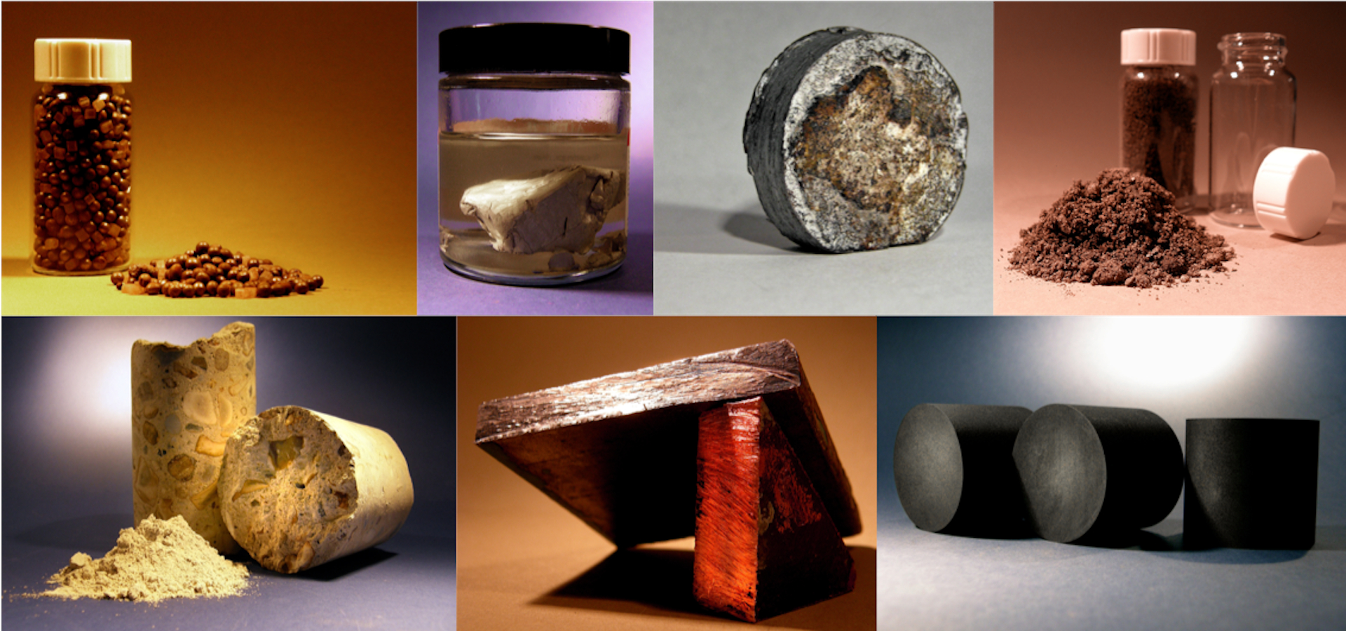 Composite image of various samples
