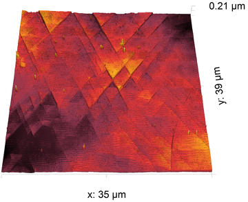 Dislocations on a steel surface