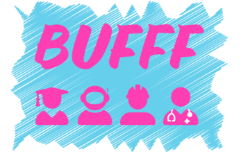 BUFFF logo: image of 4 scientists, engineers and medics